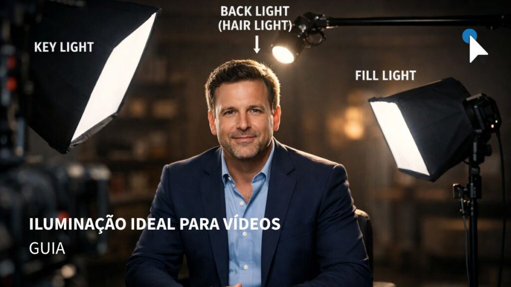 Esquema de iluminação para vídeos profissionais